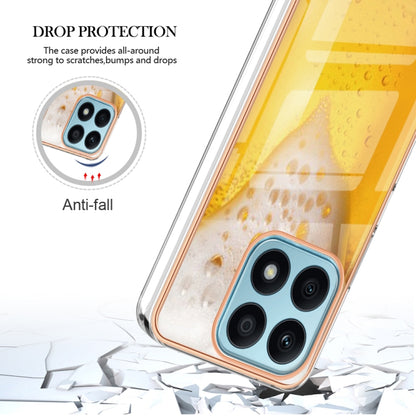 For Honor X8a Electroplating Marble Dual-side IMD Phone Case(Draft Beer) - Honor Cases by buy2fix | Online Shopping UK | buy2fix