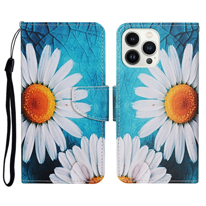 For iPhone 16 Pro 3D Colored Drawing Flip Leather Phone Case(Chrysanthemum) - iPhone 16 Pro Cases by buy2fix | Online Shopping UK | buy2fix