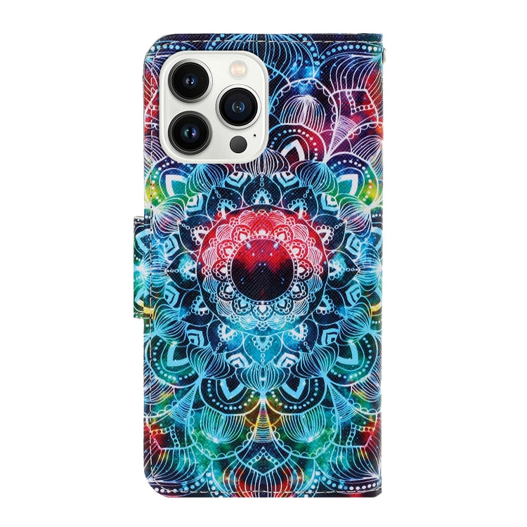 For iPhone 16 Pro 3D Colored Drawing Flip Leather Phone Case(Mandala) - iPhone 16 Pro Cases by buy2fix | Online Shopping UK | buy2fix