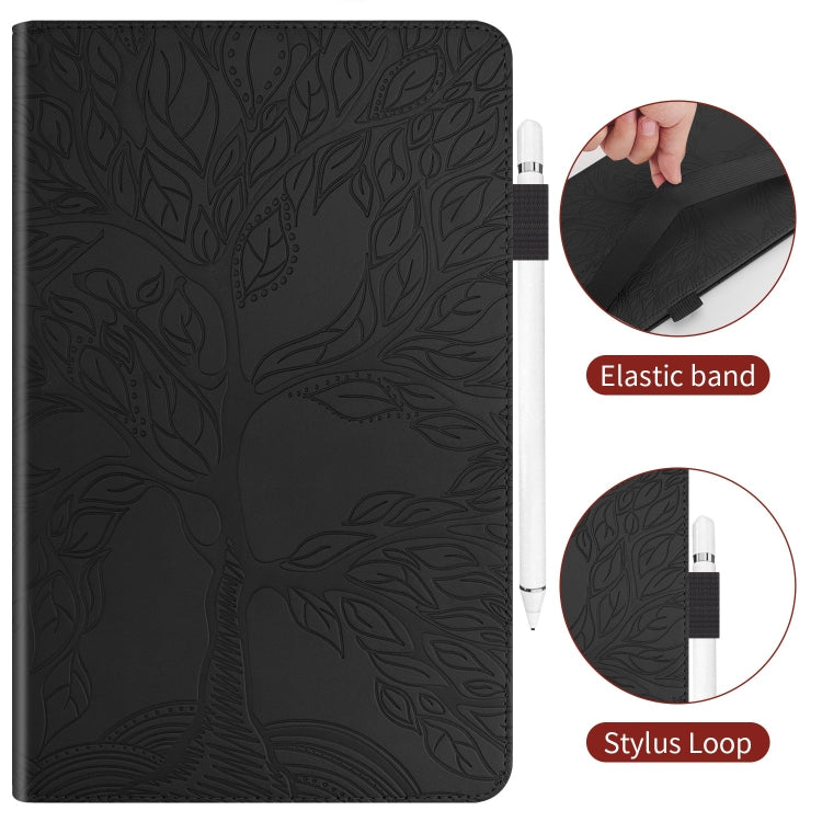 For Samsung Galaxy Tab S9+ Life Tree Series Horizontal Flip Leather Tablet Case(Black) - Galaxy Tab S9+ Cases by buy2fix | Online Shopping UK | buy2fix