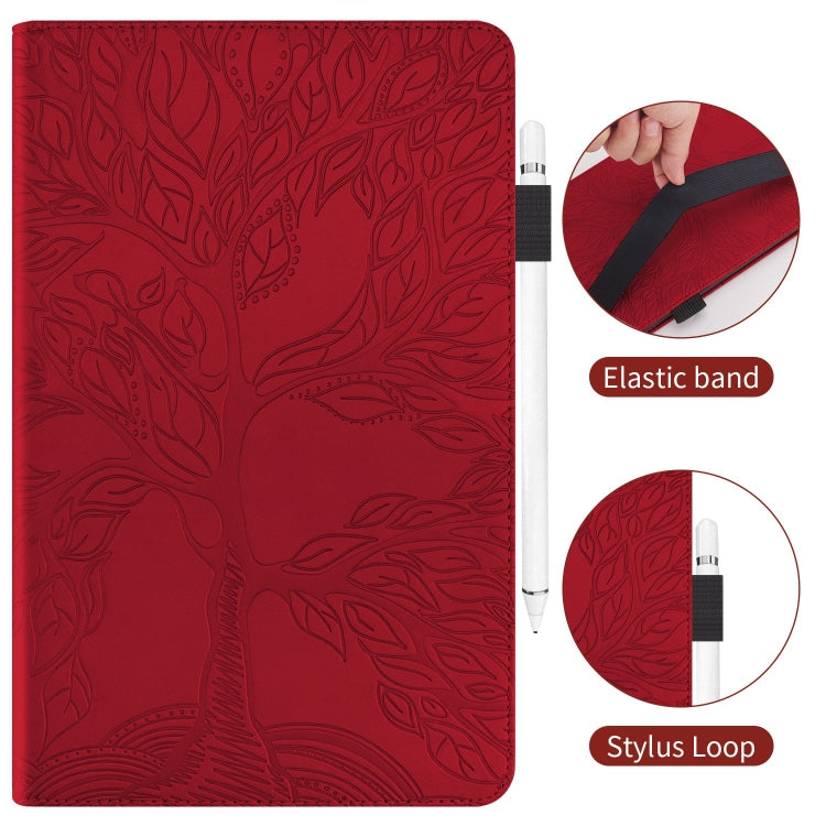 For Samsung Galaxy Tab S9+ Life Tree Series Horizontal Flip Leather Tablet Case(Red) - Galaxy Tab S9+ Cases by buy2fix | Online Shopping UK | buy2fix