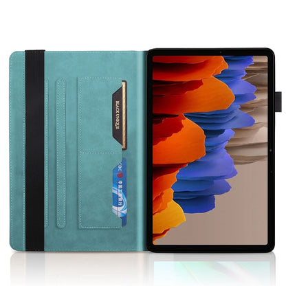 For Samsung Galaxy Tab S9+ / S9 FE+ Life Tree Series Horizontal Flip Leather Tablet Case(Lake Blue) - Galaxy Tab S9+ Cases by buy2fix | Online Shopping UK | buy2fix