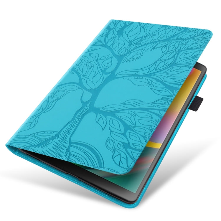 For Samsung Galaxy Tab S9+ / S9 FE+ Life Tree Series Horizontal Flip Leather Tablet Case(Lake Blue) - Galaxy Tab S9+ Cases by buy2fix | Online Shopping UK | buy2fix