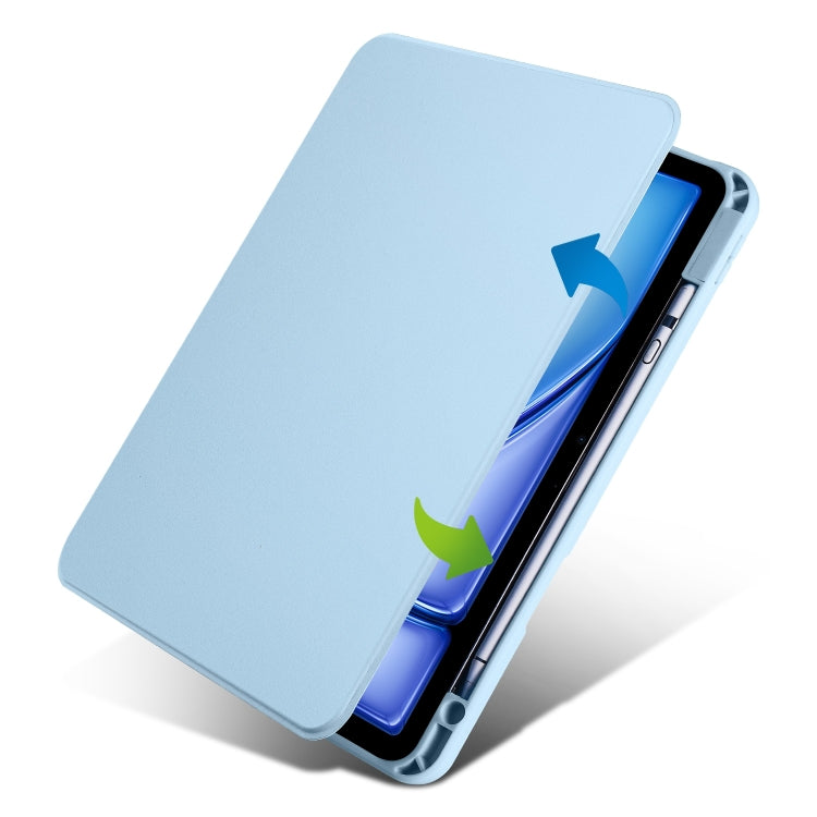 For iPad Air 11 2024 Acrylic 360 Rotation Detachable Leather Tablet Case(Ice Blue) - iPad Air 11 2024 Cases by buy2fix | Online Shopping UK | buy2fix