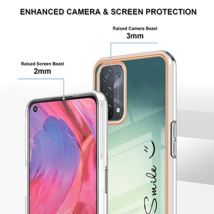 For OPPO A74 / A93 5G / A54 5G / A93s 5G Electroplating Marble Dual-side IMD Phone Case(Smile) - OPPO Cases by buy2fix | Online Shopping UK | buy2fix