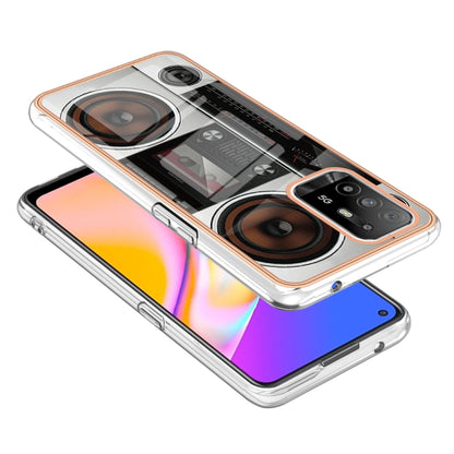 For OPPO A94 5G / A95 5G Electroplating Marble Dual-side IMD Phone Case(Retro Radio) - OPPO Cases by buy2fix | Online Shopping UK | buy2fix