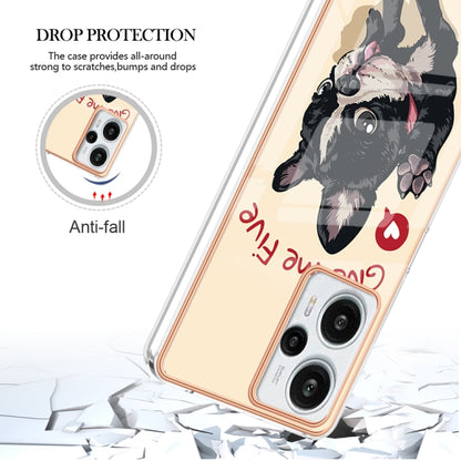 For Xiaomi Poco F5 / Redmi Note 12 Turbo Electroplating Marble Dual-side IMD Phone Case(Lucky Dog) - Xiaomi Cases by buy2fix | Online Shopping UK | buy2fix