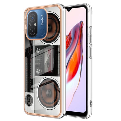 For Xiaomi Redmi 12C / 11A 4G Electroplating Marble Dual-side IMD Phone Case(Retro Radio) - Xiaomi Cases by buy2fix | Online Shopping UK | buy2fix