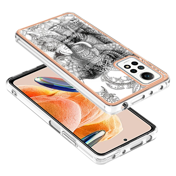 For Xiaomi Redmi Note 12 Pro 4G Global Electroplating Marble Dual-side IMD Phone Case(Totem Elephant) - Xiaomi Cases by buy2fix | Online Shopping UK | buy2fix