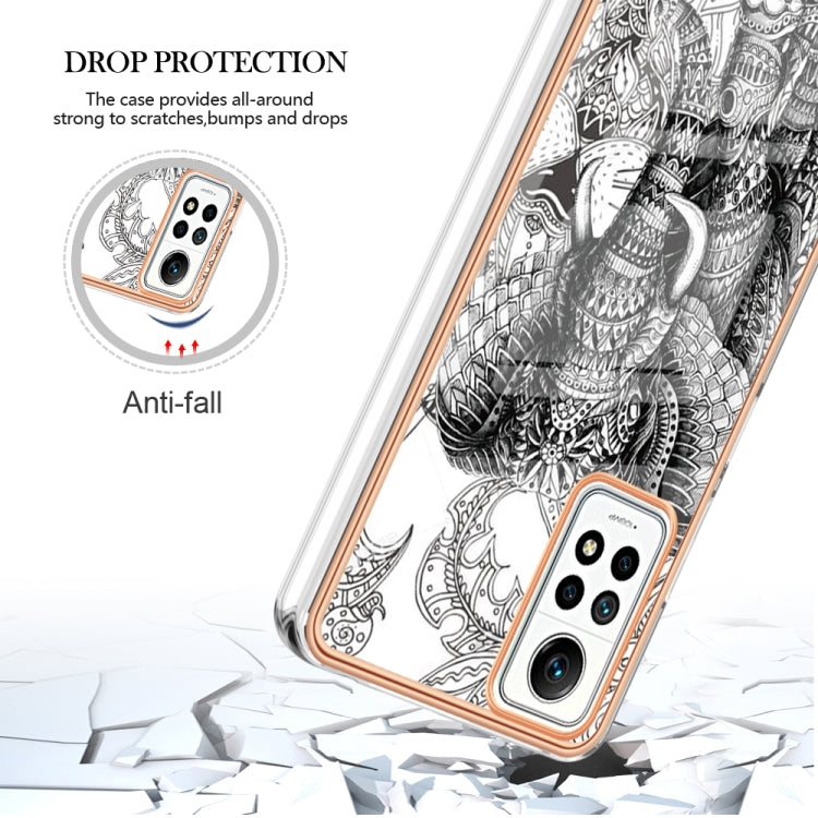 For Xiaomi Redmi Note 12 Pro 4G Global Electroplating Marble Dual-side IMD Phone Case(Totem Elephant) - Xiaomi Cases by buy2fix | Online Shopping UK | buy2fix