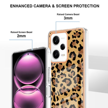 For Xiaomi Redmi Note 12 Pro 5G Global Electroplating Marble Dual-side IMD Phone Case(Leopard Print) - Xiaomi Cases by buy2fix | Online Shopping UK | buy2fix