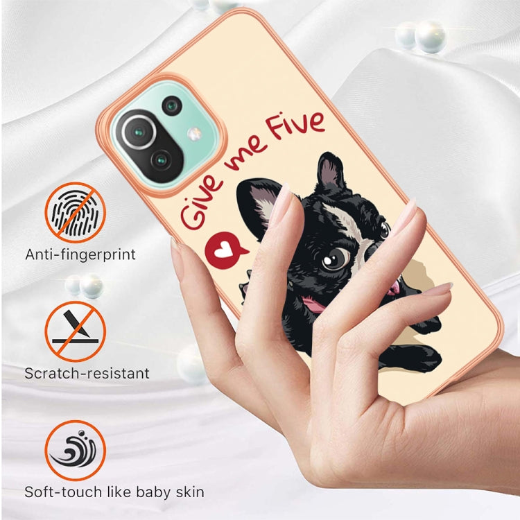 For Xiaomi 11 Lite Electroplating Marble Dual-side IMD Phone Case(Lucky Dog) - Xiaomi Cases by buy2fix | Online Shopping UK | buy2fix