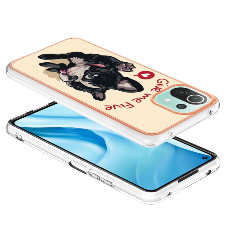 For Xiaomi 11 Lite Electroplating Marble Dual-side IMD Phone Case(Lucky Dog) - Xiaomi Cases by buy2fix | Online Shopping UK | buy2fix