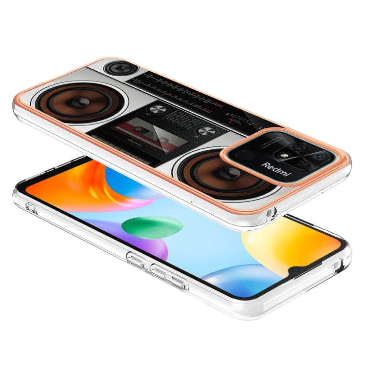 For Xiaomi Redmi 10C Electroplating Marble Dual-side IMD Phone Case(Retro Radio) - Xiaomi Cases by buy2fix | Online Shopping UK | buy2fix