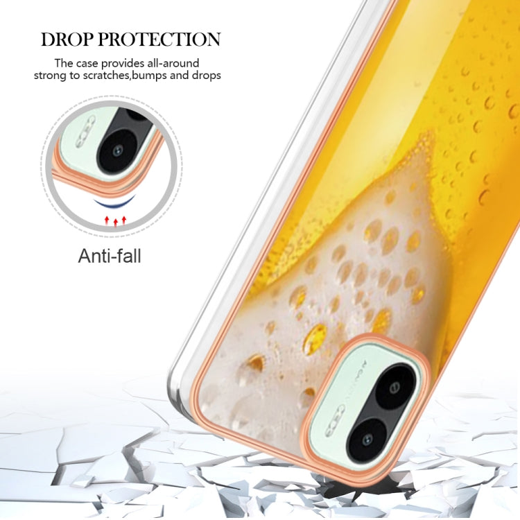 For Xiaomi Redmi A1 Electroplating Marble Dual-side IMD Phone Case(Draft Beer) - Xiaomi Cases by buy2fix | Online Shopping UK | buy2fix