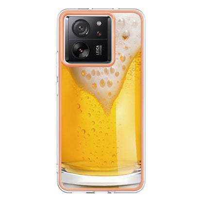 For Xiaomi 13T/13T Pro Electroplating Marble Dual-side IMD Phone Case(Draft Beer) - Xiaomi Cases by buy2fix | Online Shopping UK | buy2fix