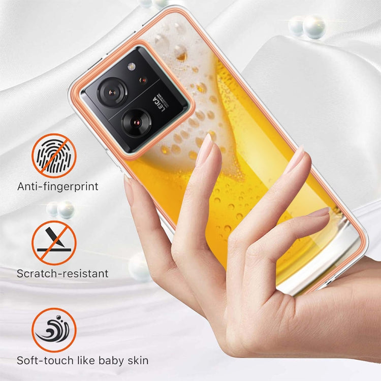 For Xiaomi 13T/13T Pro Electroplating Marble Dual-side IMD Phone Case(Draft Beer) - Xiaomi Cases by buy2fix | Online Shopping UK | buy2fix