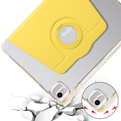 For iPad Air 13 2024 Clear Acrylic 360 Rotation Detachable Leather Tablet Case(Yellow) - iPad Air 13 2024 Cases by buy2fix | Online Shopping UK | buy2fix