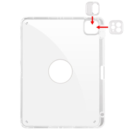 For iPad Pro 13 2024 Clear Acrylic 360 Rotation Detachable Leather Tablet Case(Ice Blue) - iPad Pro 13 2024 Cases by buy2fix | Online Shopping UK | buy2fix