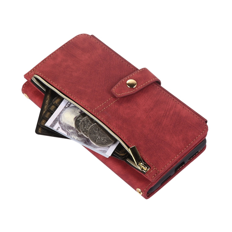 For Google Pixel 6 Dream 9-Card Wallet Zipper Bag Leather Phone Case(Red) - Google Cases by buy2fix | Online Shopping UK | buy2fix