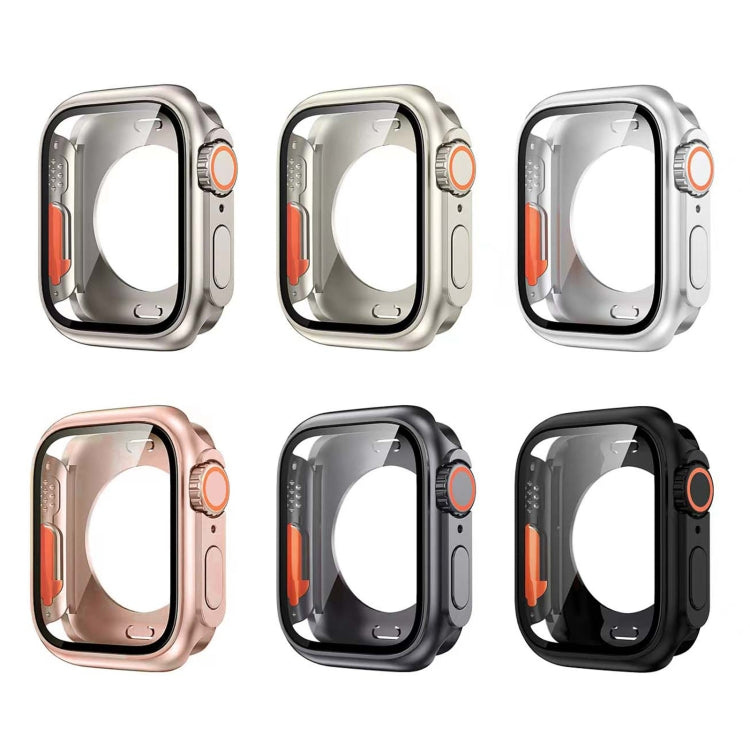 For Apple Watch Series 9 / 8 / 7 41mm Change to Ultra 49mm All-Inclusive Film Hybrid PC Watch Case(Rose Gold) - Watch Cases by buy2fix | Online Shopping UK | buy2fix