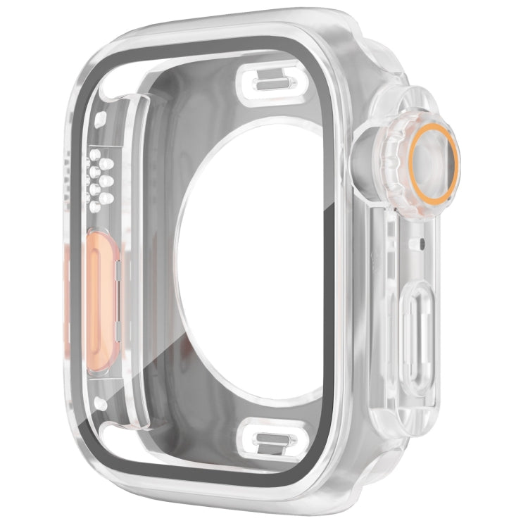 For Apple Watch Series 9 / 8 / 7 41mm Change to Ultra 49mm Waterproof All-Inclusive Film Hybrid PC Watch Case(Transparent) - Watch Cases by buy2fix | Online Shopping UK | buy2fix