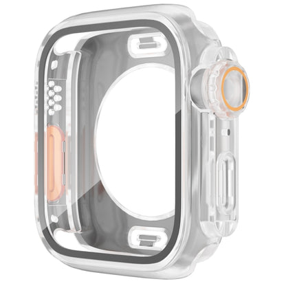 For Apple Watch Series 9 / 8 / 7 45mm Change to Ultra 49mm Waterproof All-Inclusive Film Hybrid PC Watch Case(Transparent) - Watch Cases by buy2fix | Online Shopping UK | buy2fix