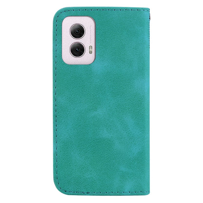 For Motorola Moto G Power 5G 2024 Seven-shaped Embossed Leather Phone Case(Green) - Motorola Cases by buy2fix | Online Shopping UK | buy2fix