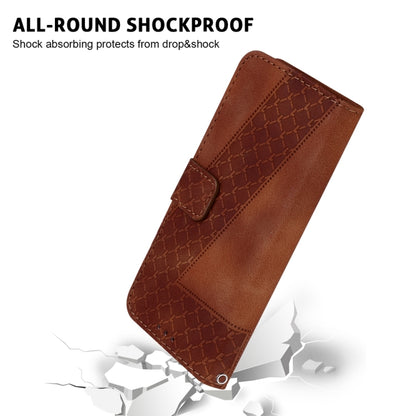 For Motorola Edge 2024 Seven-shaped Embossed Leather Phone Case(Brown) - Motorola Cases by buy2fix | Online Shopping UK | buy2fix