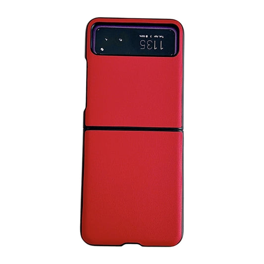 For Motorola Razr 40 Solid Color Leather Texture Phone Case(Red) - Motorola Cases by buy2fix | Online Shopping UK | buy2fix