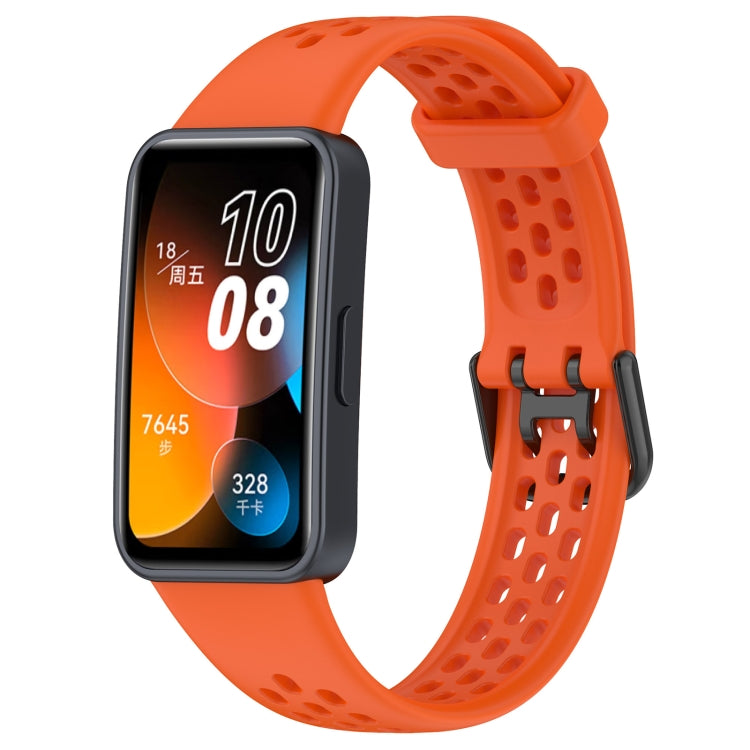 For Huawei Band 8 Solid Color Breathable Silicone Watch Band(Orange) - Watch Bands by buy2fix | Online Shopping UK | buy2fix