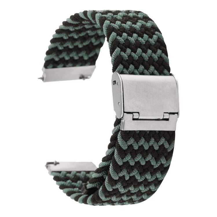 For Samsung Galaxy Watch 6 / 6 Classic Nylon Braided Metal Buckle Watch Band(W Black Green) - Watch Bands by buy2fix | Online Shopping UK | buy2fix