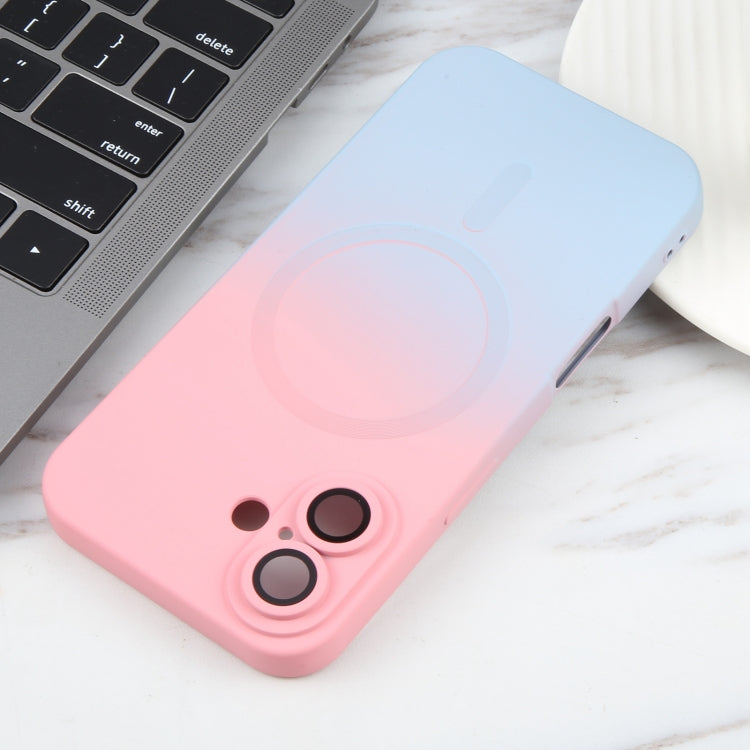 For iPhone 16 Plus Liquid TPU Silicone Gradient MagSafe Phone Case(Pink Blue) - iPhone 16 Plus Cases by buy2fix | Online Shopping UK | buy2fix