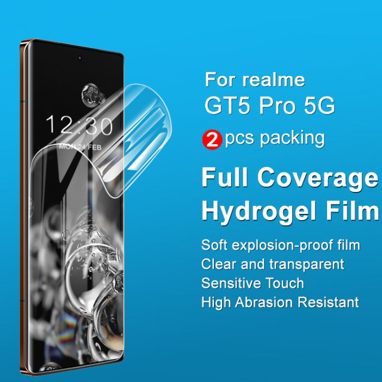 For Realme GT5 Pro 5G 2pcs imak Curved Full Screen Hydrogel Film Protector - Realme Tempered Glass by imak | Online Shopping UK | buy2fix