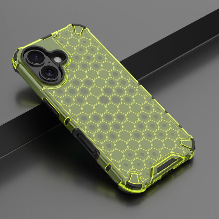 For iPhone 16 Honeycomb Shockproof Phone Case(Green) - iPhone 16 Cases by buy2fix | Online Shopping UK | buy2fix