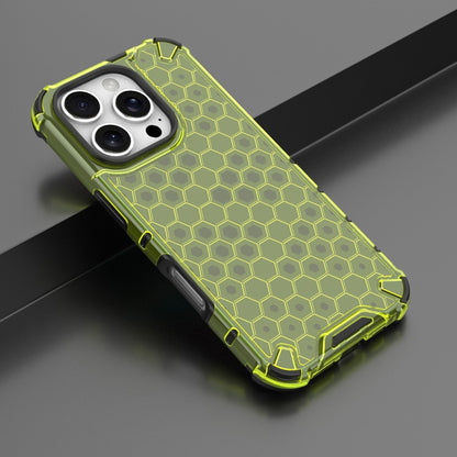 For iPhone 16 Pro Honeycomb Shockproof Phone Case(Green) - iPhone 16 Pro Cases by buy2fix | Online Shopping UK | buy2fix