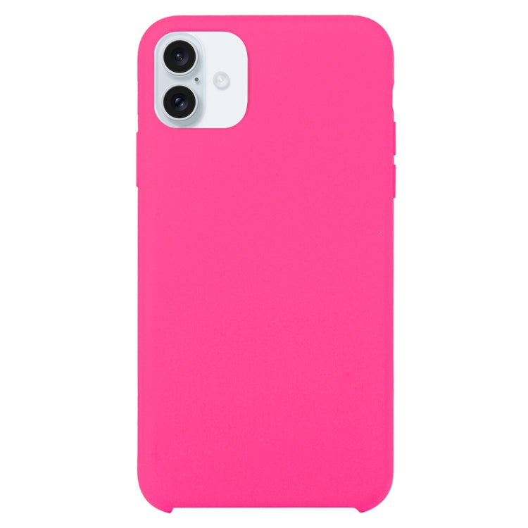 For iPhone 16 Solid Silicone Phone Case(Rose Red) - iPhone 16 Cases by buy2fix | Online Shopping UK | buy2fix