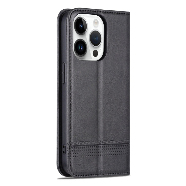 For iPhone 15 Pro Max AZNS Magnetic Calf Texture Flip Leather Phone Case(Black) - iPhone 15 Pro Max Cases by AZNS | Online Shopping UK | buy2fix