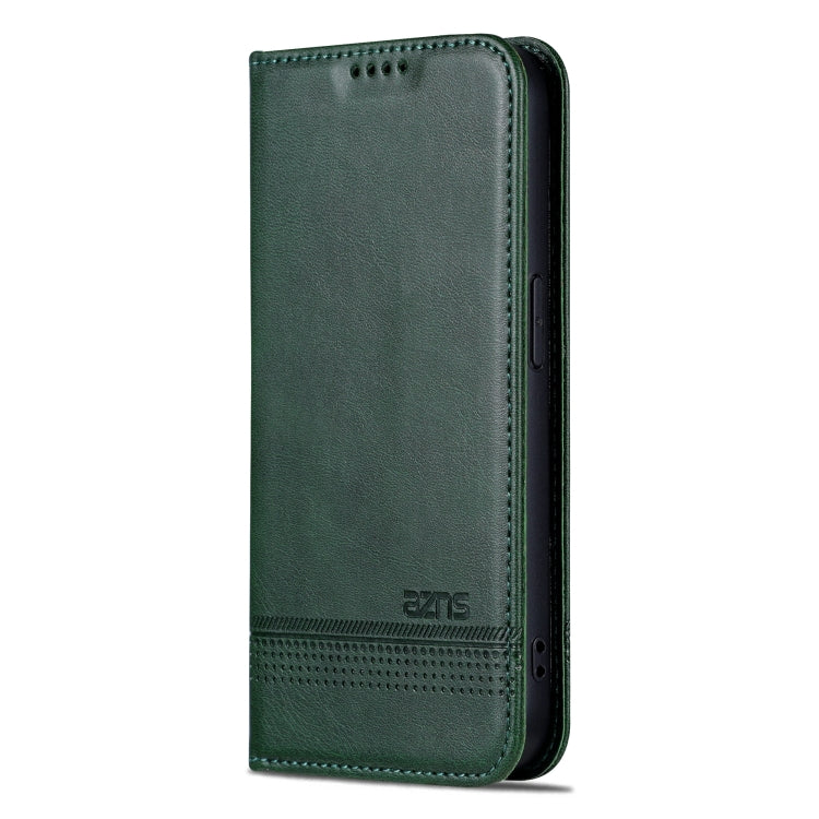 For iPhone 16 Pro AZNS Magnetic Calf Texture Flip Leather Phone Case(Dark Green) - iPhone 16 Pro Cases by AZNS | Online Shopping UK | buy2fix