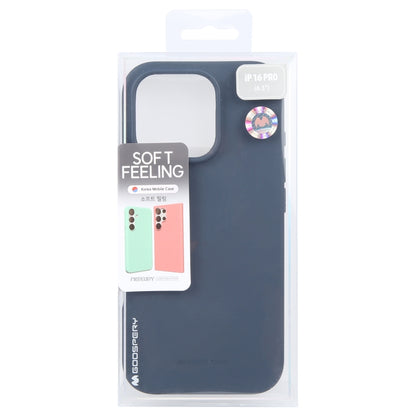 For iPhone 16 Pro Max GOOSPERY SOFT FEELING Liquid TPU Soft Phone Case(Dark Blue) - iPhone 16 Pro Max Cases by GOOSPERY | Online Shopping UK | buy2fix