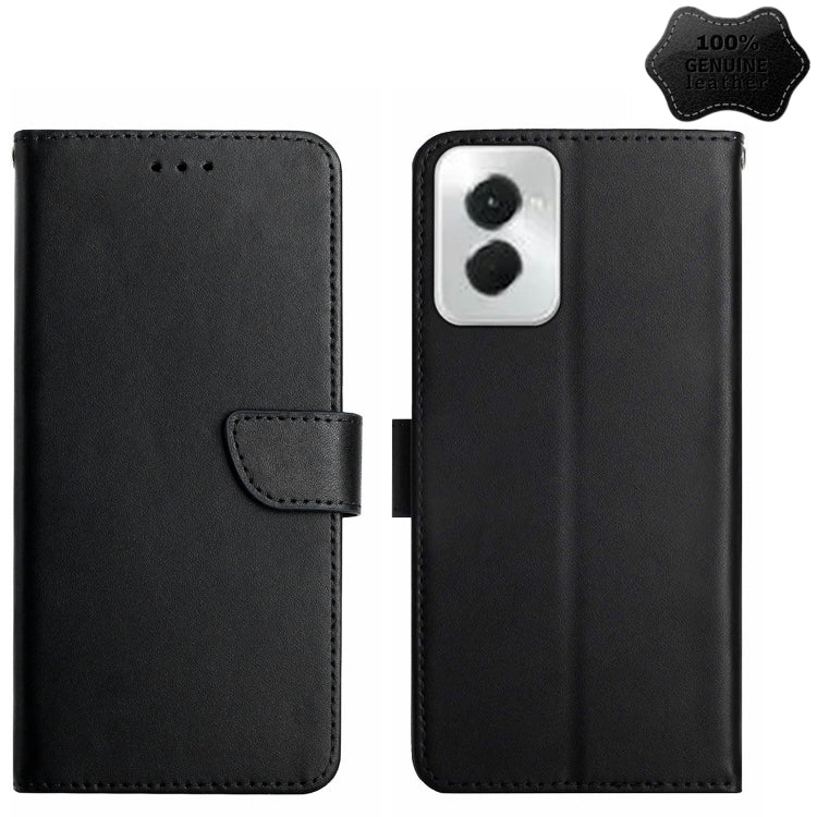 For Motorola Moto G Power 5G 2024 Genuine Leather Fingerprint-proof Horizontal Flip Phone Case(Black) - Motorola Cases by buy2fix | Online Shopping UK | buy2fix