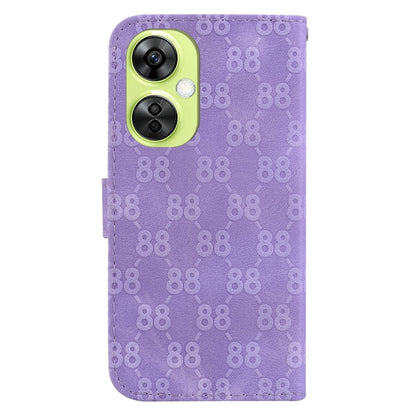 For OnePlus 11 Double 8-shaped Embossed Leather Phone Case(Purple) - OnePlus Cases by buy2fix | Online Shopping UK | buy2fix