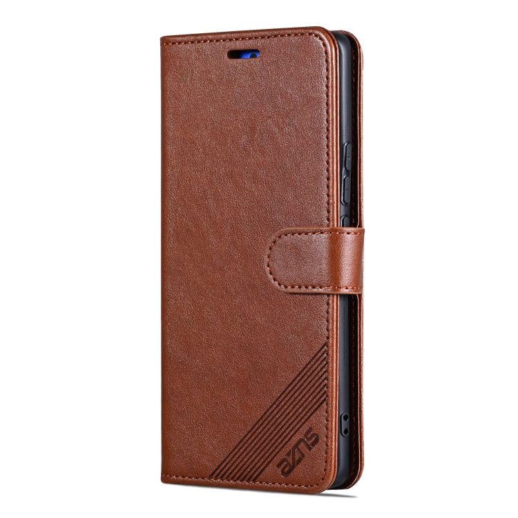 For Huawei Pura 70 AZNS Sheepskin Texture Flip Leather Phone Case(Brown) - Huawei Cases by AZNS | Online Shopping UK | buy2fix