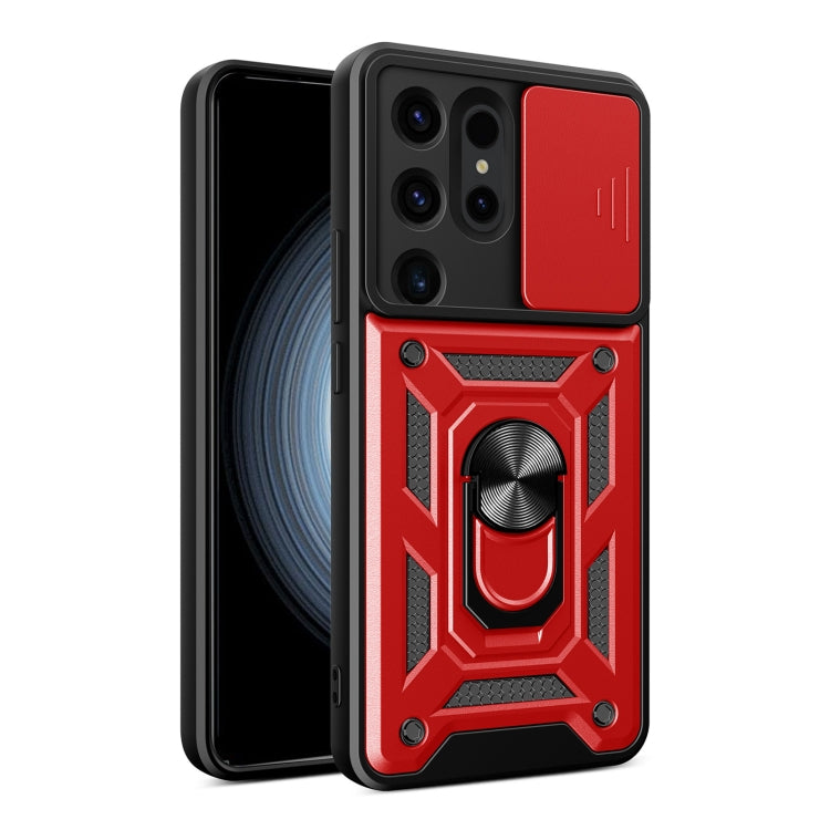 For Samsung Galaxy S24 Ultra 5G Sliding Camera Cover Design TPU+PC Phone Case(Red) - Galaxy S24 Ultra 5G Cases by buy2fix | Online Shopping UK | buy2fix