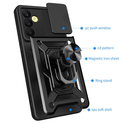 For Samsung Galaxy A25 5G Sliding Camera Cover Design TPU+PC Phone Case(Black) - Galaxy Phone Cases by buy2fix | Online Shopping UK | buy2fix