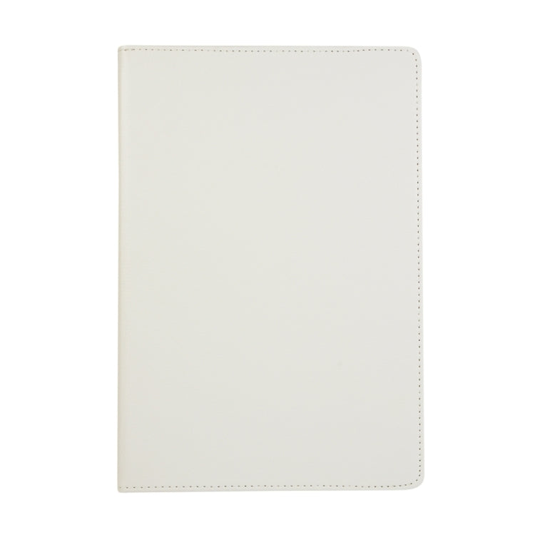 For Samsung Galaxy Tab S9 360 Degrees Rotation Holder Litchi Texture Leather Tablet Case(White) - Galaxy Tab S9 Cases by buy2fix | Online Shopping UK | buy2fix