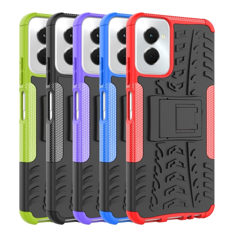 For Motorola Moto G Power 5G 2024 Tire Texture TPU + PC Phone Case with Holder(Black) - Motorola Cases by buy2fix | Online Shopping UK | buy2fix