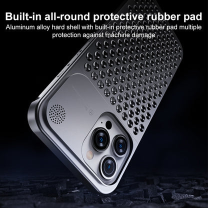 For iPhone 14 Pro Aromatherapy Aluminum Alloy Cooling Phone Case(Silver) - iPhone 14 Pro Cases by buy2fix | Online Shopping UK | buy2fix