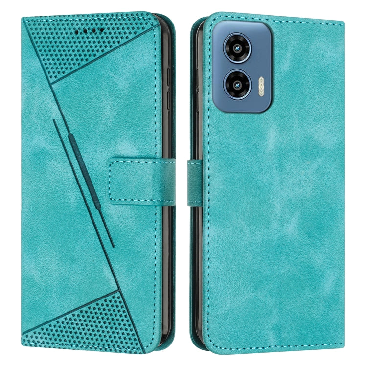 For Motorola Moto G Play 5G 2024/Moto G 5G 2024 Dream Triangle Leather Phone Case with Lanyard(Green) - Motorola Cases by buy2fix | Online Shopping UK | buy2fix