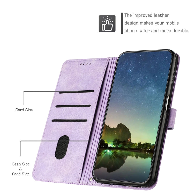 For Motorola Edge 2024 Dream Triangle Leather Phone Case with Lanyard(Purple) - Motorola Cases by buy2fix | Online Shopping UK | buy2fix